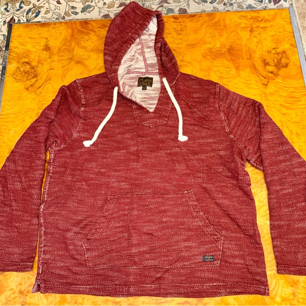 Lucky Brand Baja Men's Red Hooded Pullover Shirt
